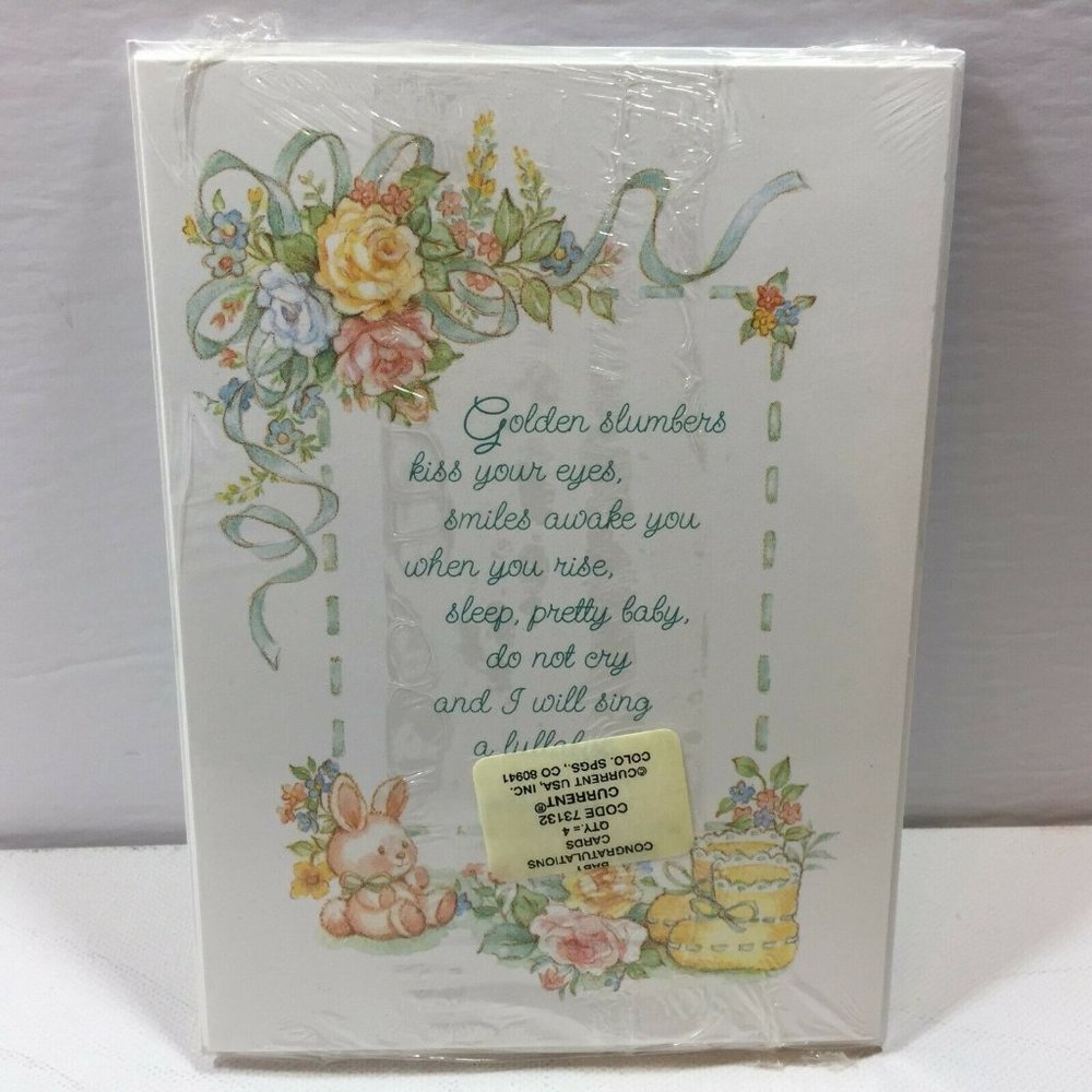 Vintage Current Greeting Card Congratulations New Baby With Envelopes